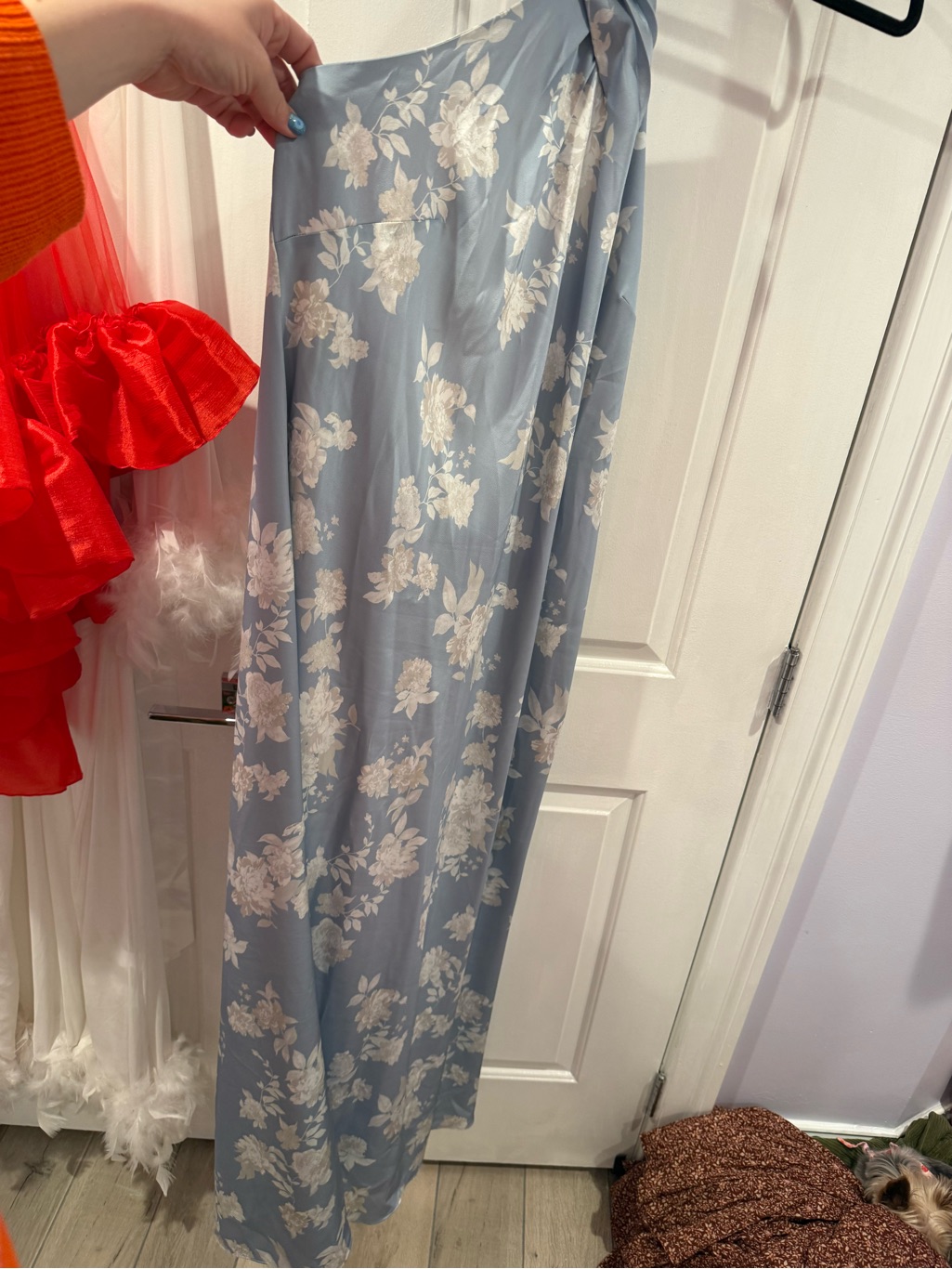 Light Blue Floral Formal Dress